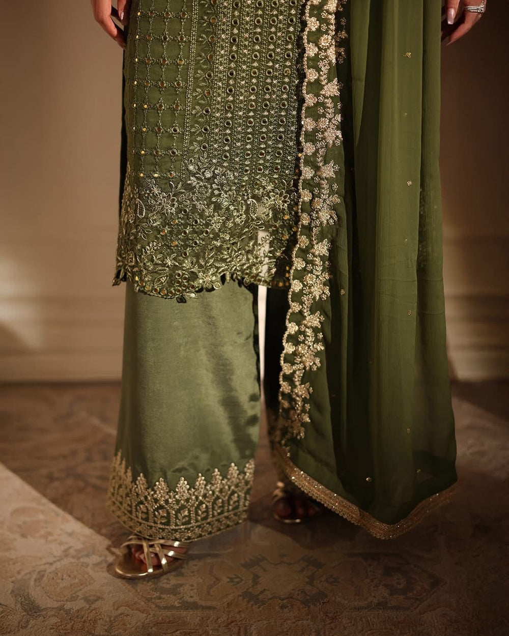 Azure Chiffon Embroidered Unstitched Suit