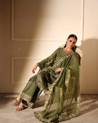 Azure Chiffon Embroidered Unstitched Suit