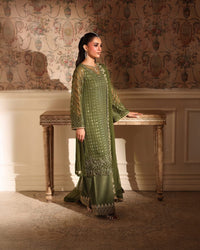 Azure Chiffon Embroidered Unstitched Suit